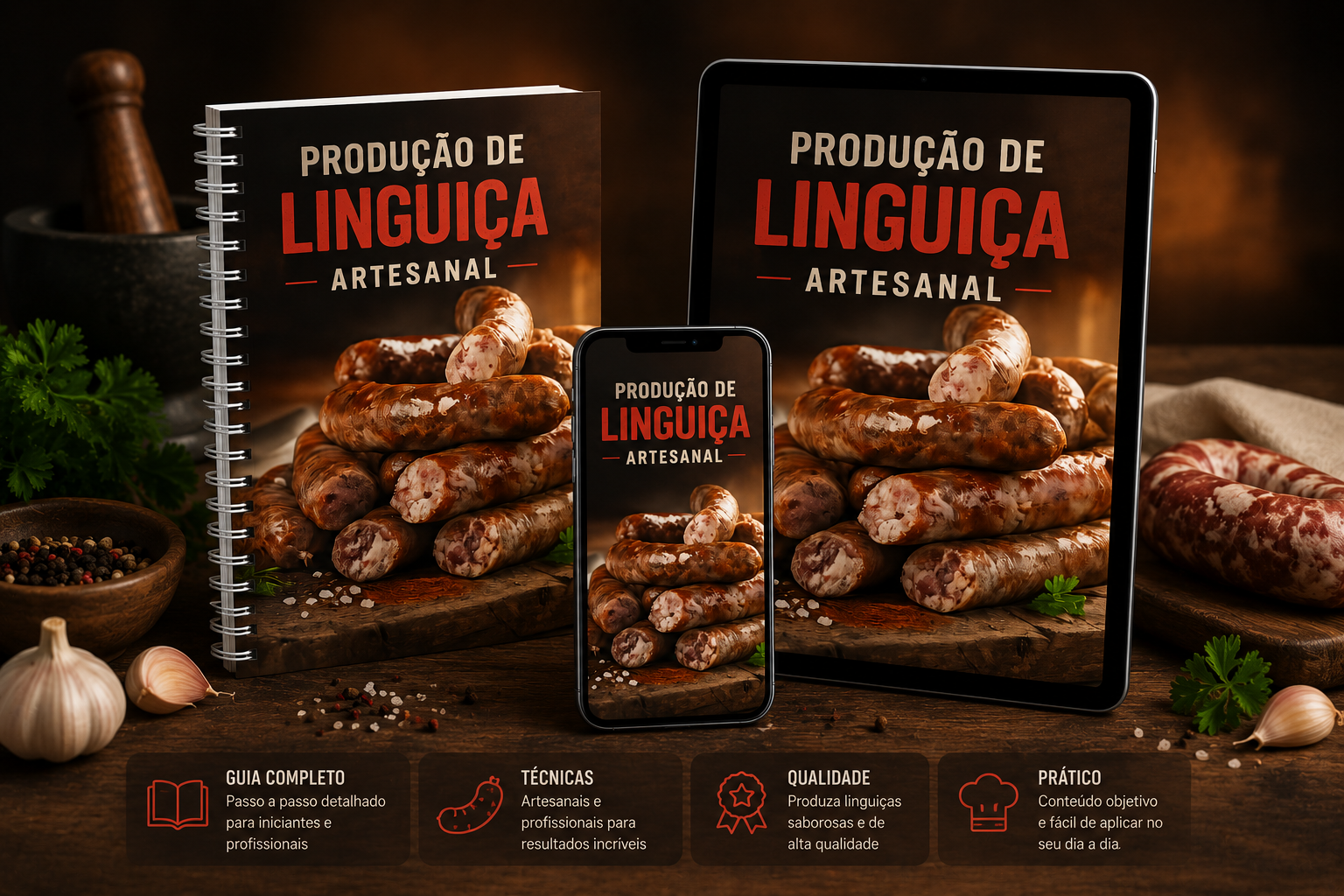 Mockup do Método Produção de Linguiça Artesanal